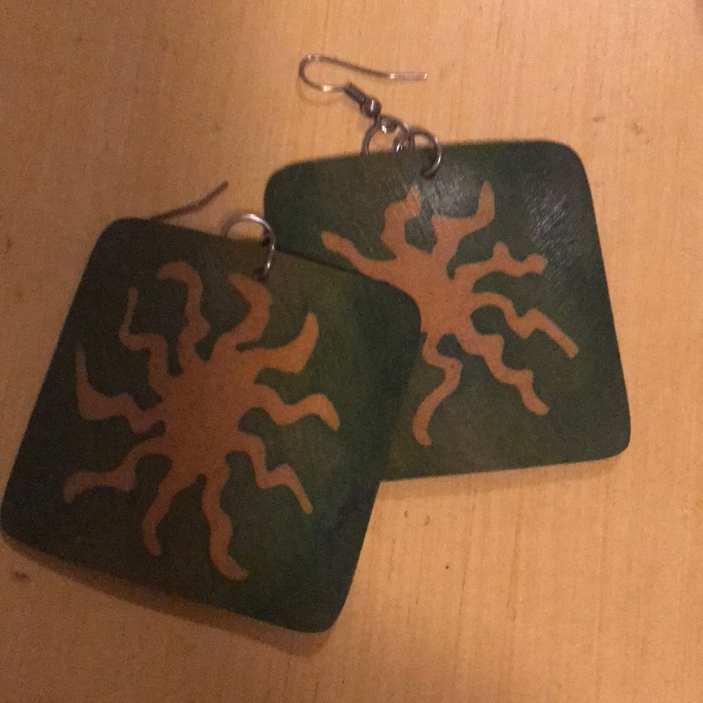 Green Bamboo earrings.